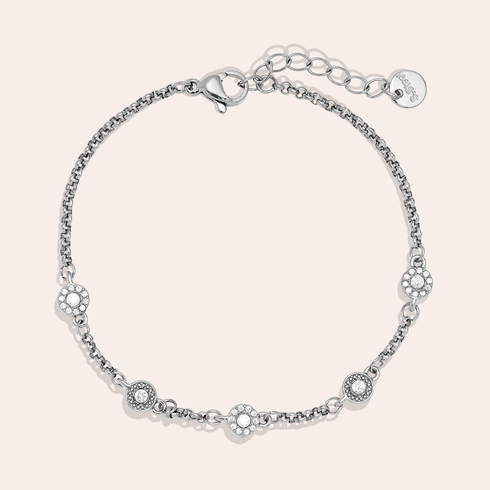 Edelstahl Armkette 17cm Perfect Small Diamond Dots