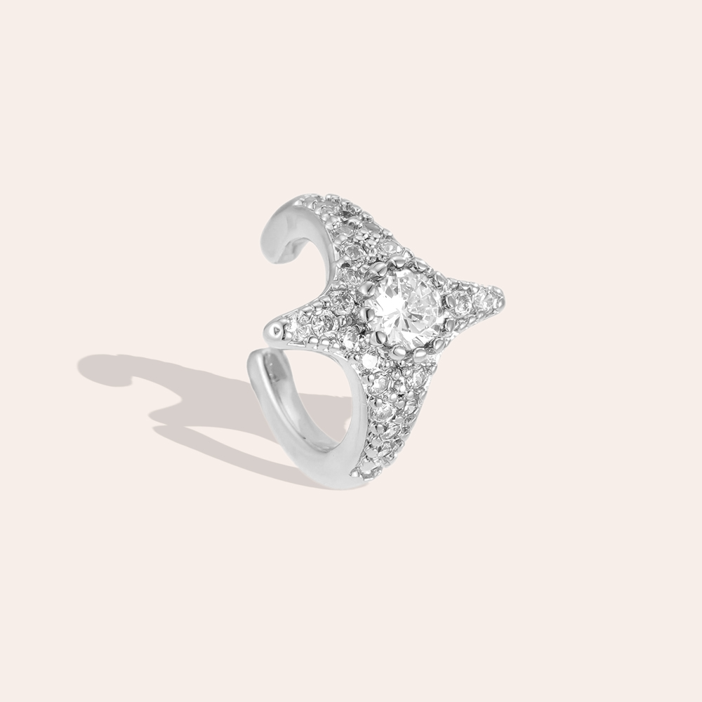 15mm Stern Zirkonia Vergoldete Ear-cuffs 