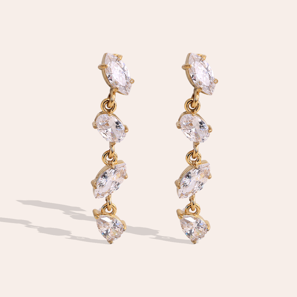 35mm Minimalistische Spitzovale Edelstahl Ohrringe