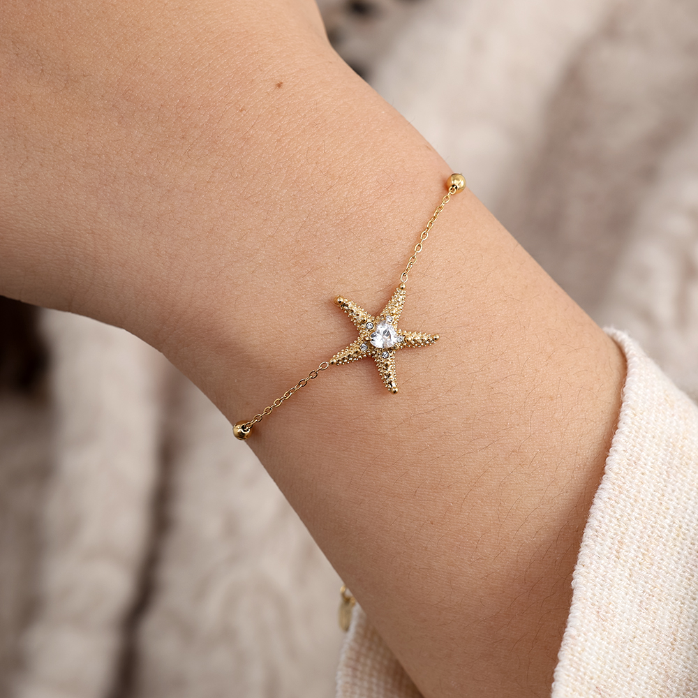 17cm Sea Star Edelstahl Armband
