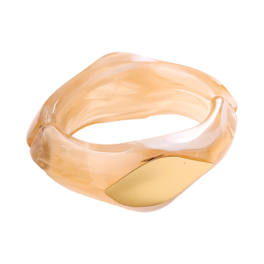 Irregular Chunky Edelstahl Armreif 