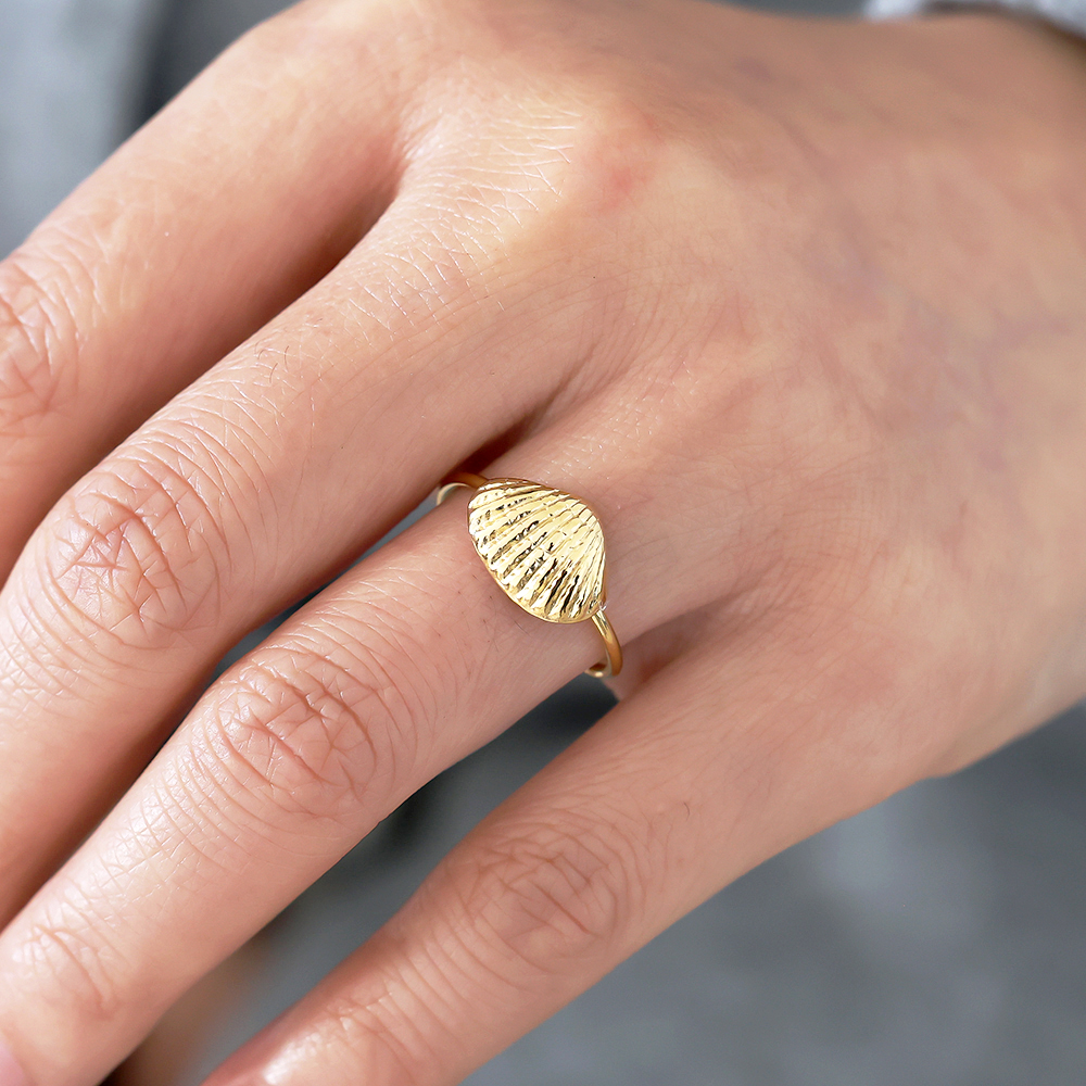 One Shell Edelstahl Ring   