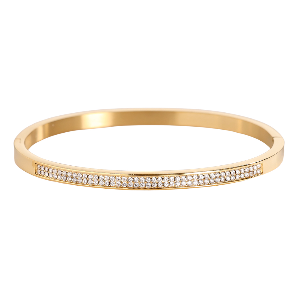 6cm Nice Diamond Edelstahl Armreif