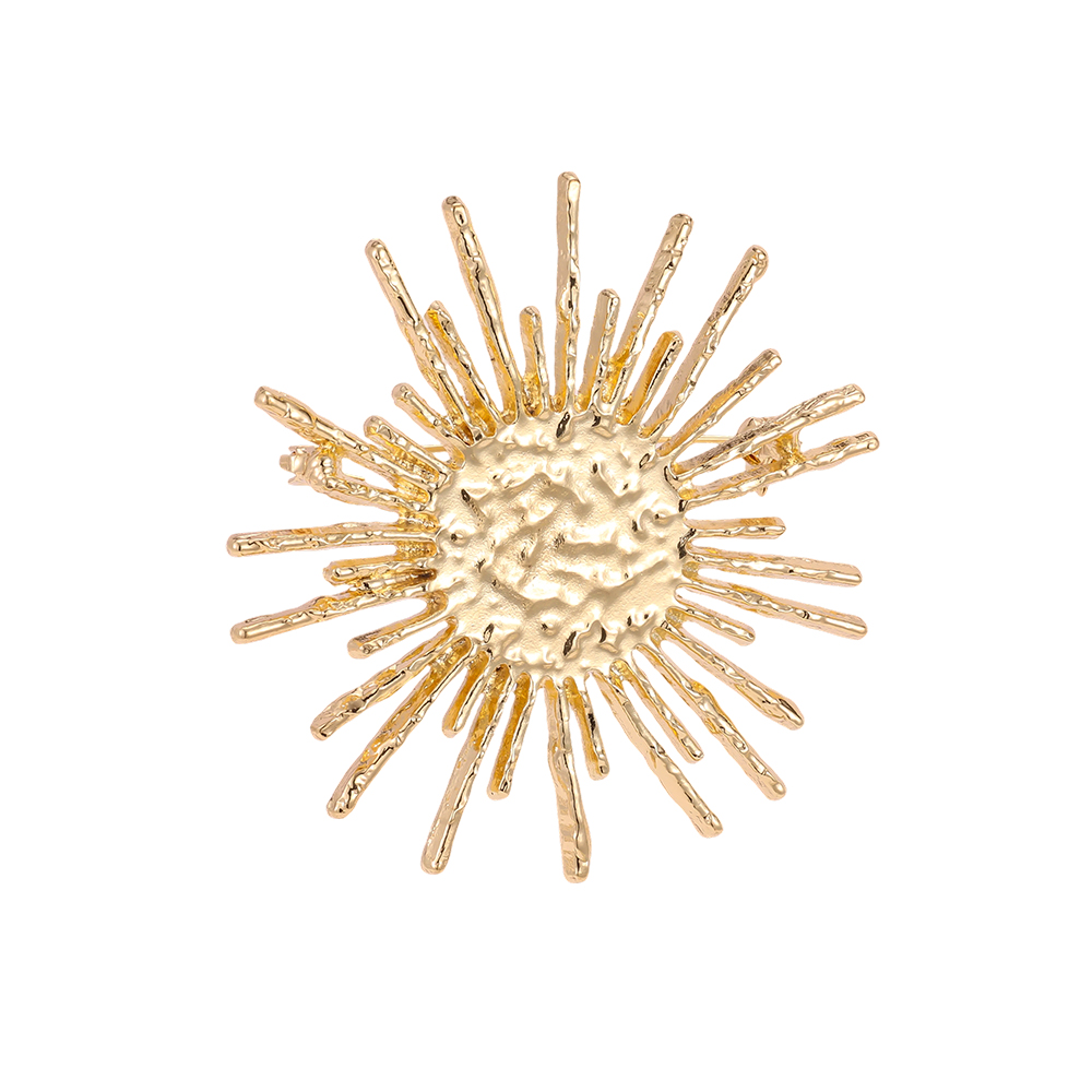 6.5cm goldene Sonne Brosche 