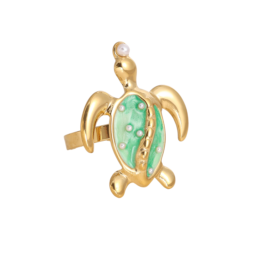 mintgrün Meeresschildkröte Edelstahl Ring        