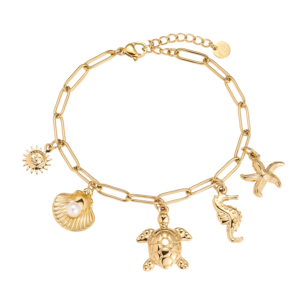 16cm Ocean Love Pearl stainless steel bracelet