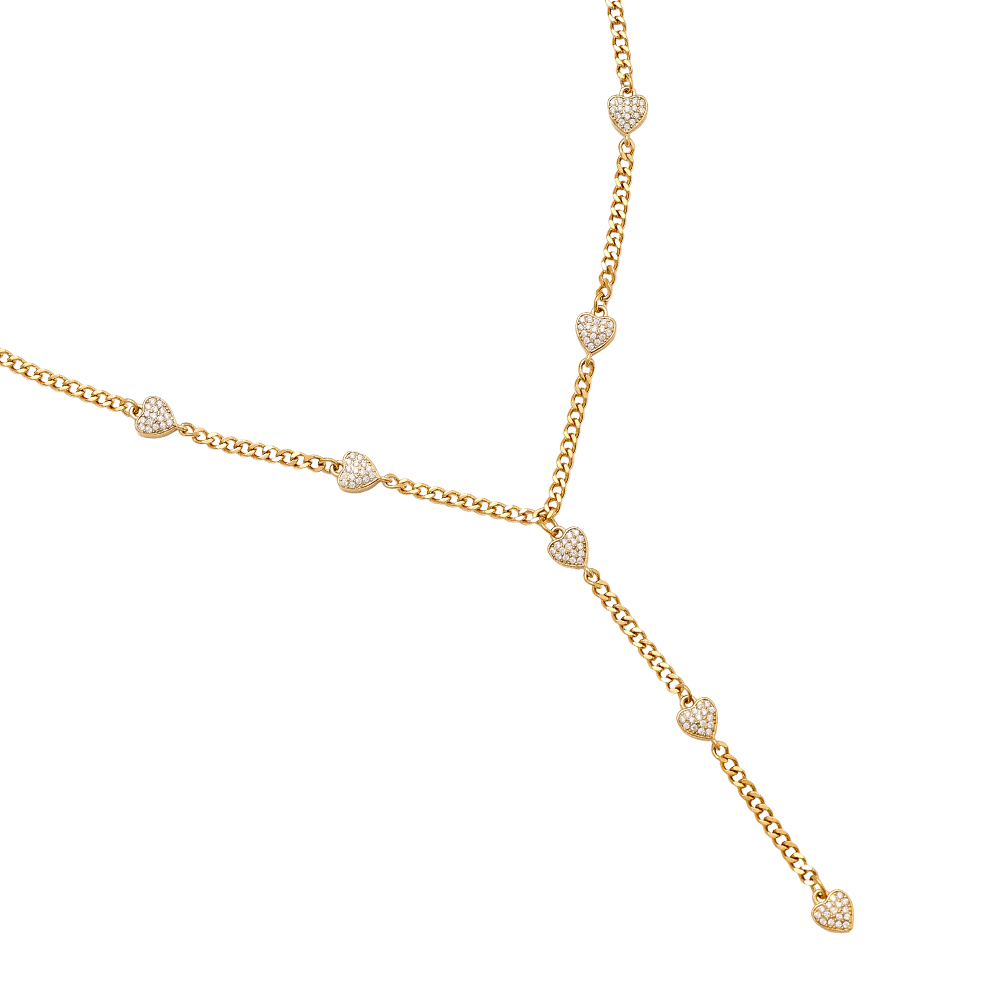 43cm Herz Glieder Edelstahl Halskette 