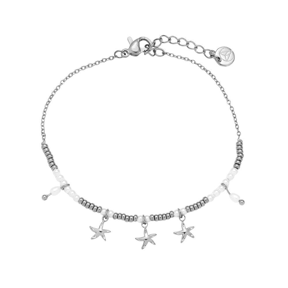 17cm Pearl Star Edelstahl Armkette