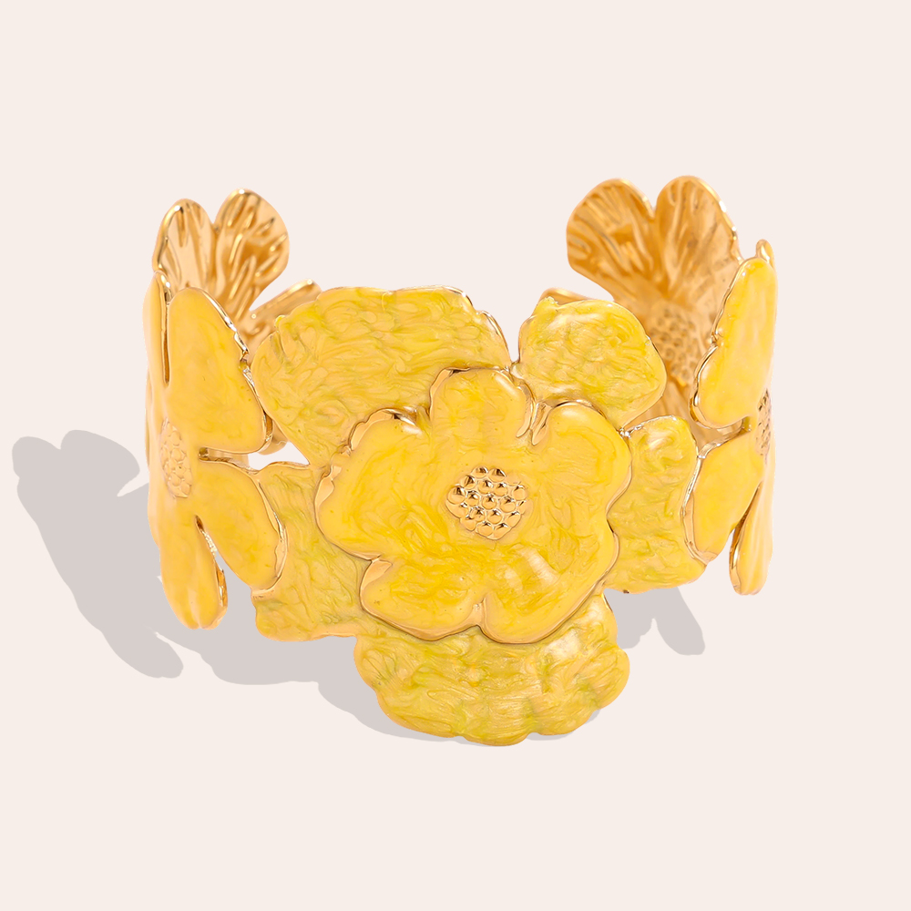 Edelstahl Armband Verstellbarer schöne große Blumen
