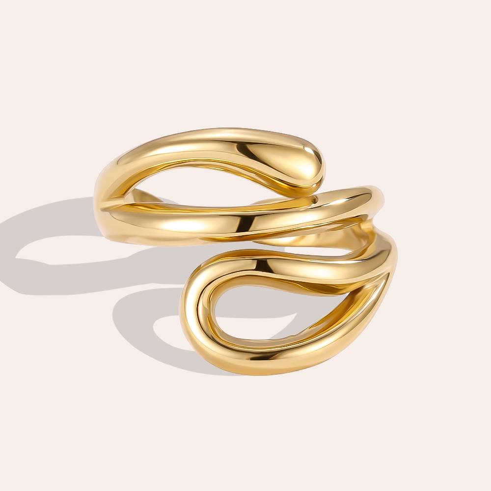 Edelstahl Ring Verstellbarer Schlangenartige Form