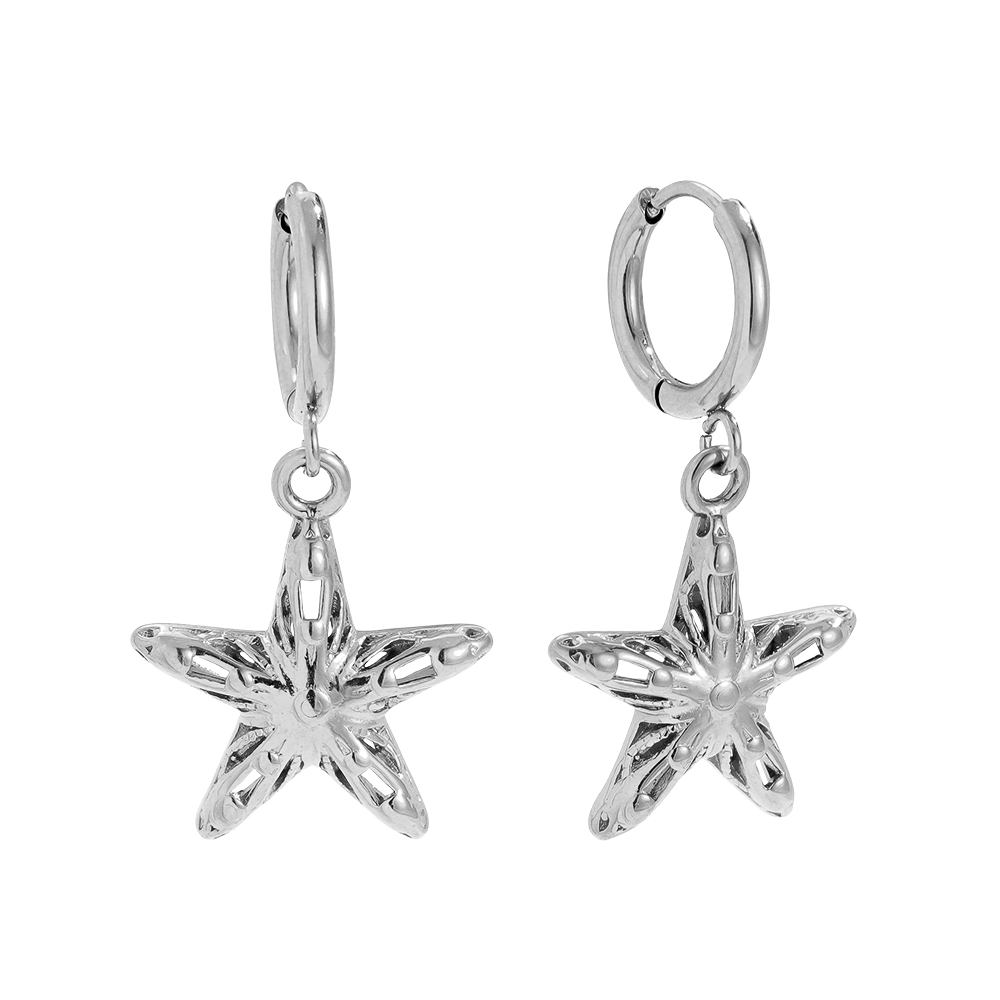 30mm Cool Star Edelstahl Ohrringe     