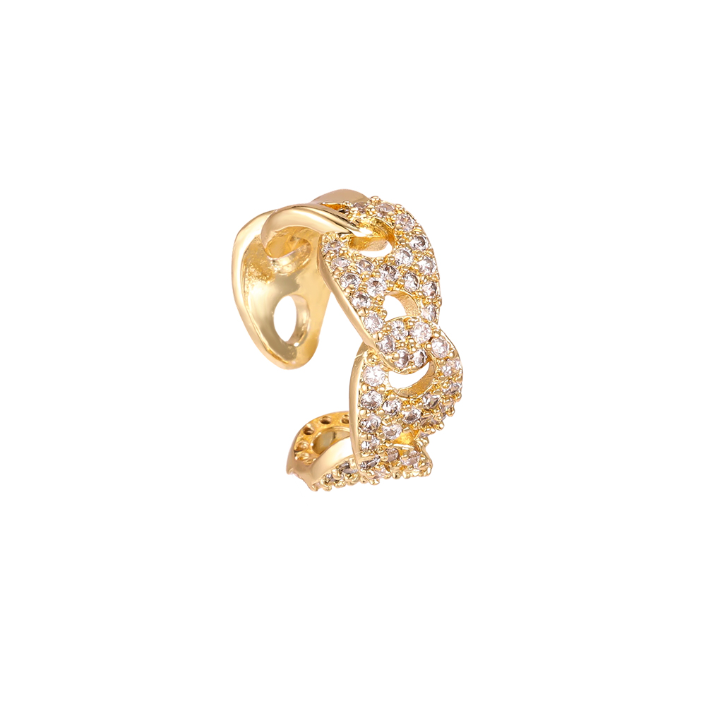 Vergoldete Ear-cuffs 15mm Zirkonia Schweinenase