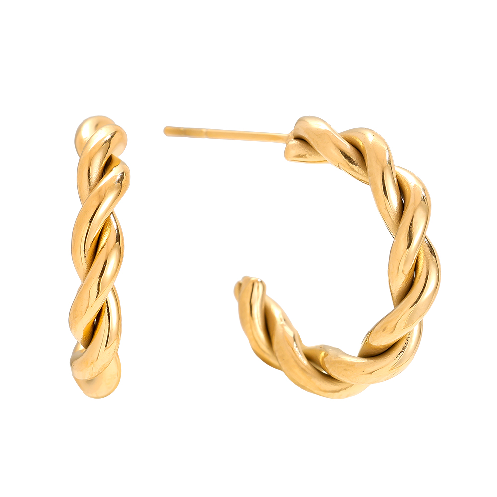 20mm Fine Twist Hoop Edelstahl Ohrringe     