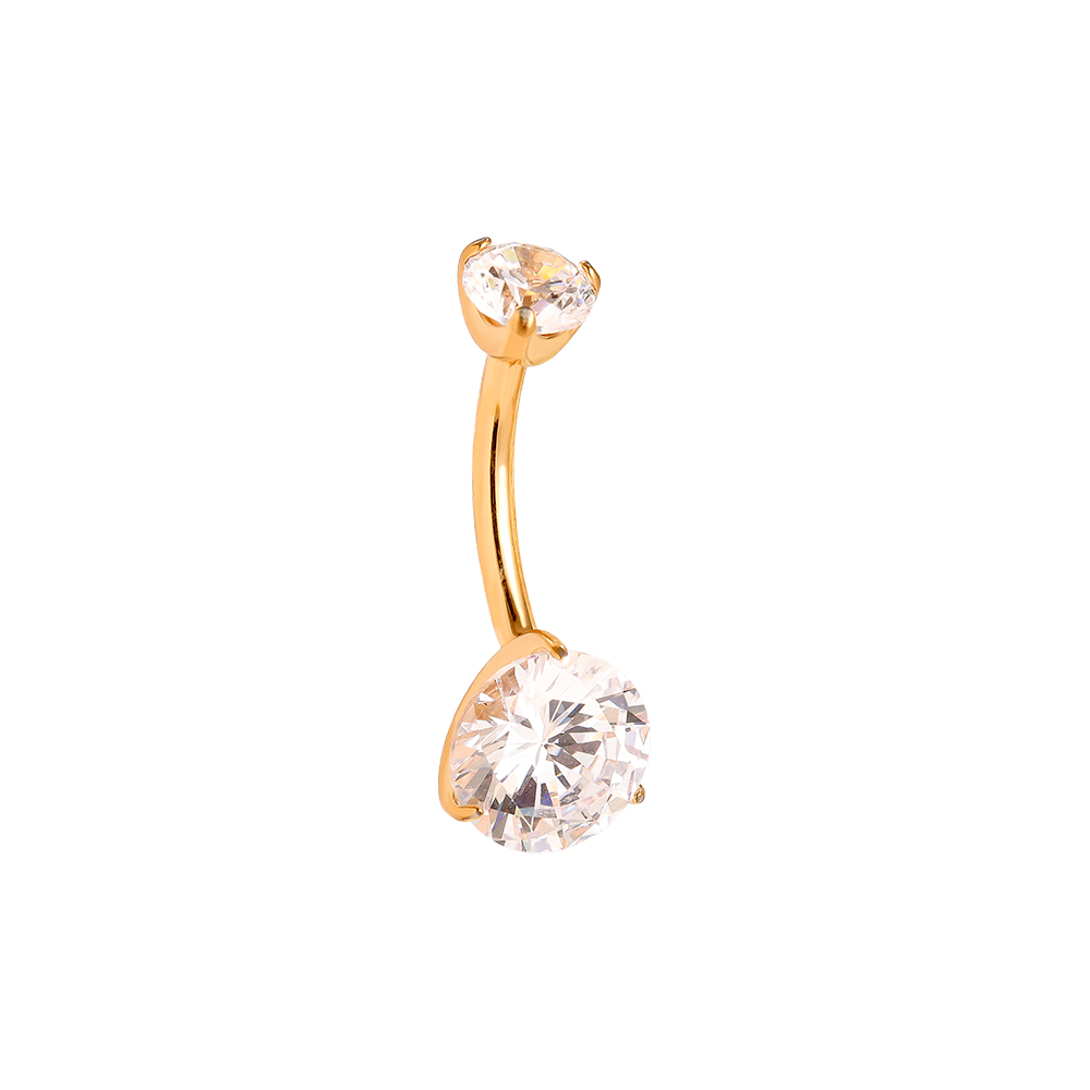 1.6*10mm Sparkling Diamond Titanium Belly Piercing       