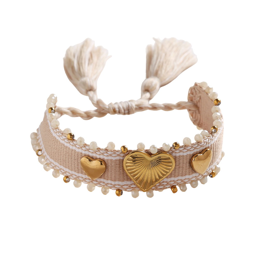 Herz auf einem Polyesterbeutel Edelstahl Armband   