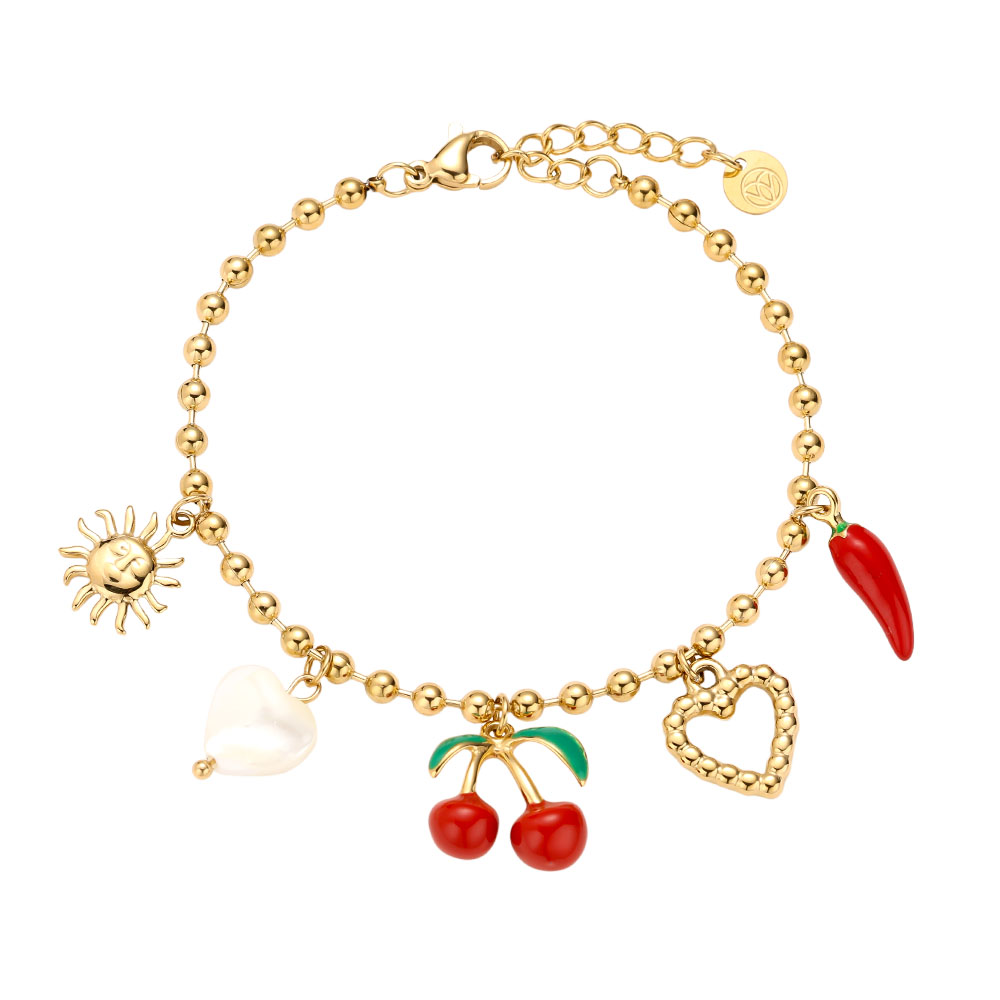 16.5cm Many Nice Charms Edelstahl Armkette   