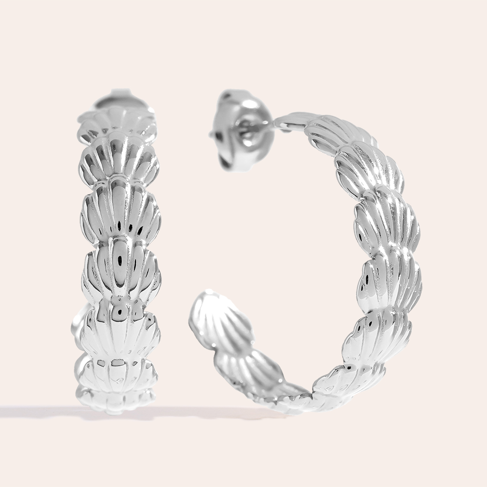 25mm Shell Hoop Edelstahl Ohrringe 
