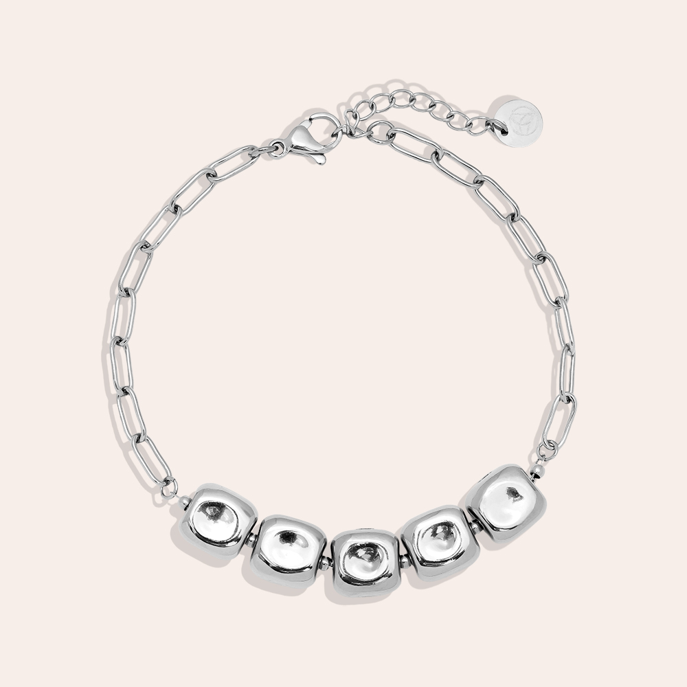 Edelstahl Armkette 17cm Cube Dot Chain