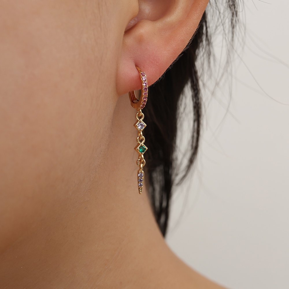 3.5cm Various Diamond Shape Vergoldete Ohrringe         