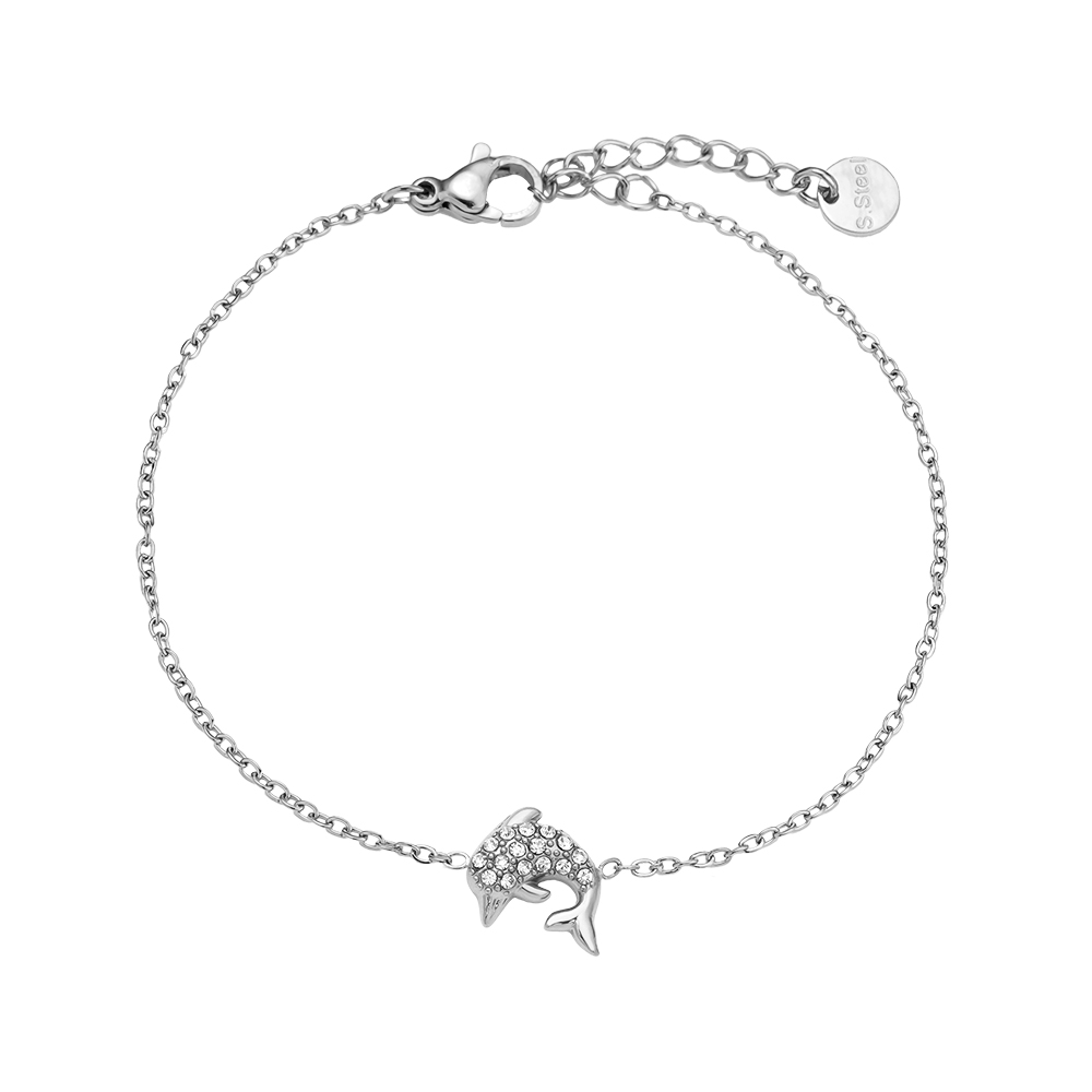 17cm Diamond Dolphin Edelstahl Armkette    