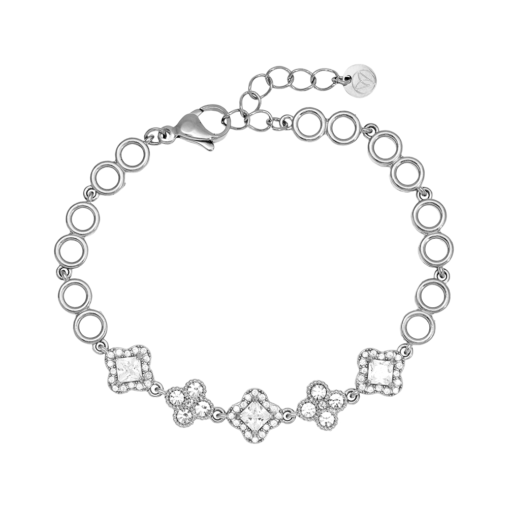 Edelstahl Armkette 16cm Various Fancy Diamond Flower