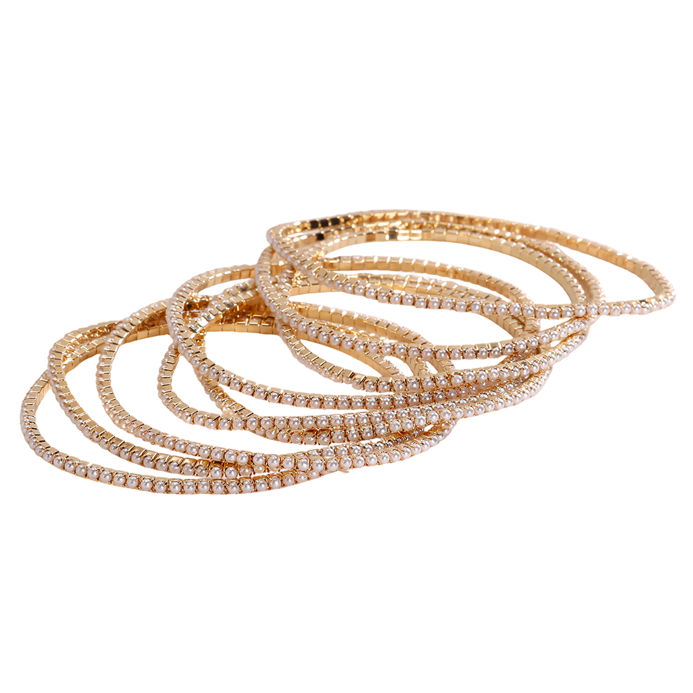 48er Verstellbarer mini Perle Metalllegierung Armband Set