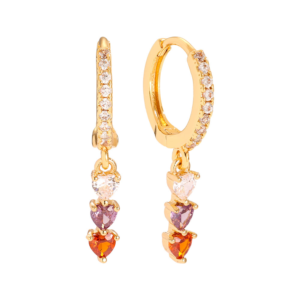 26mm Various Color Heart Vergoldete Ohrringe     