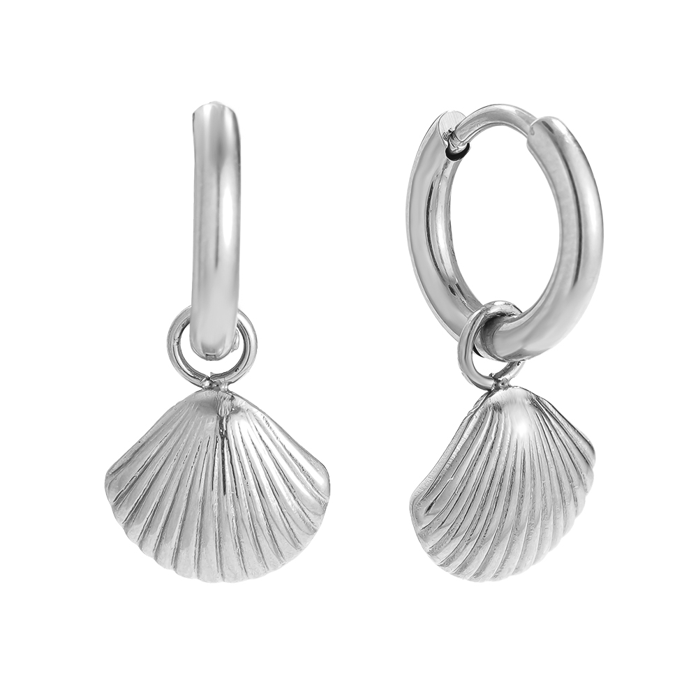 2cm Cute Shells stainless steel earrings