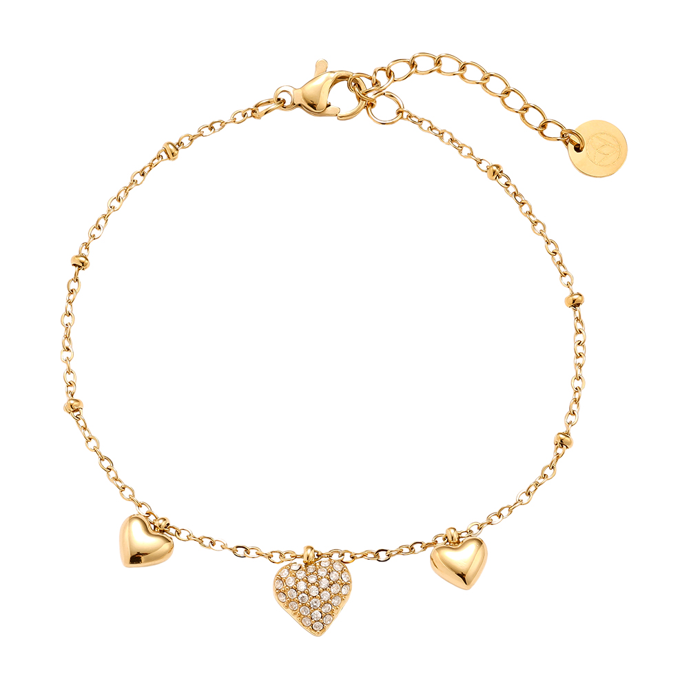 17cm Many Sweet Hearts Edelstahl Armkette     