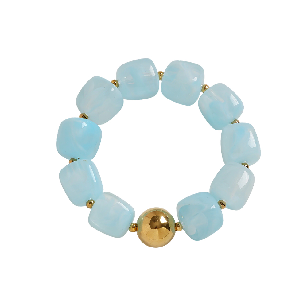 Verstellbarer Harz quadratisch runder Form Edelstahl Armband