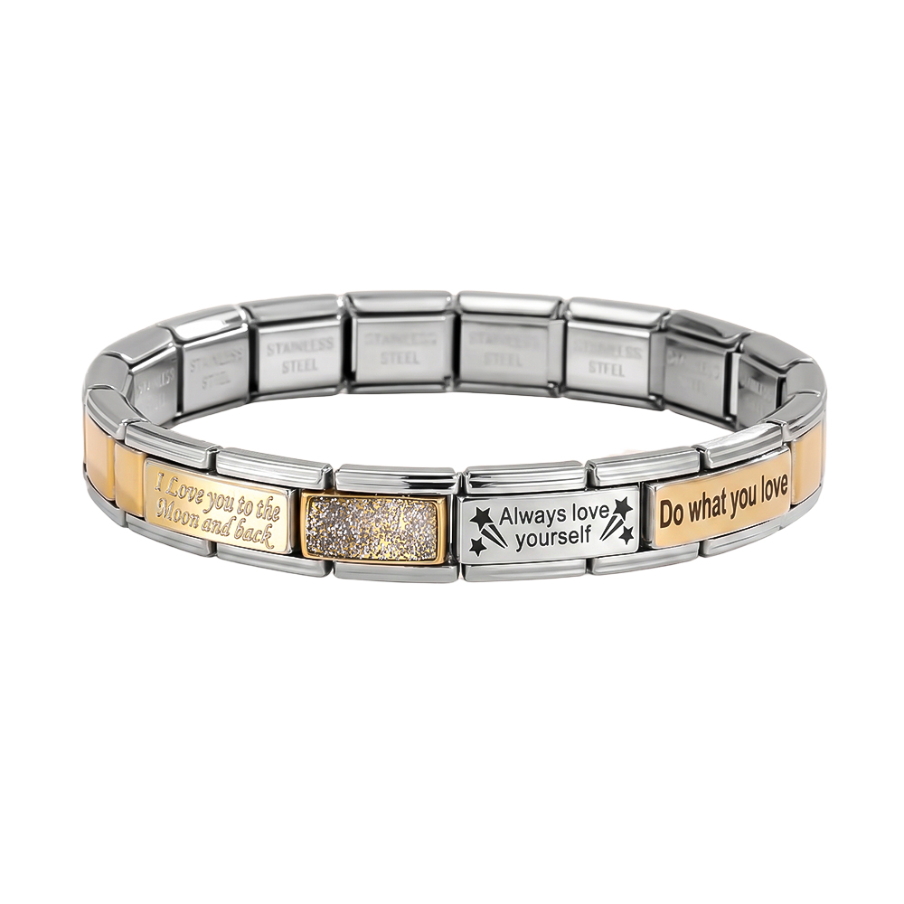 verstellbarer Modular Charms Edelstahl Armband    