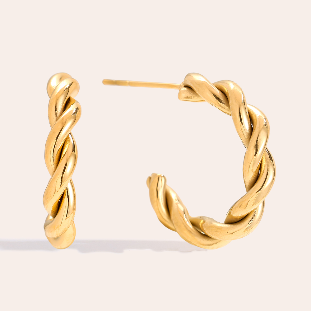 20mm Fine Twist Hoop Edelstahl Ohrringe     
