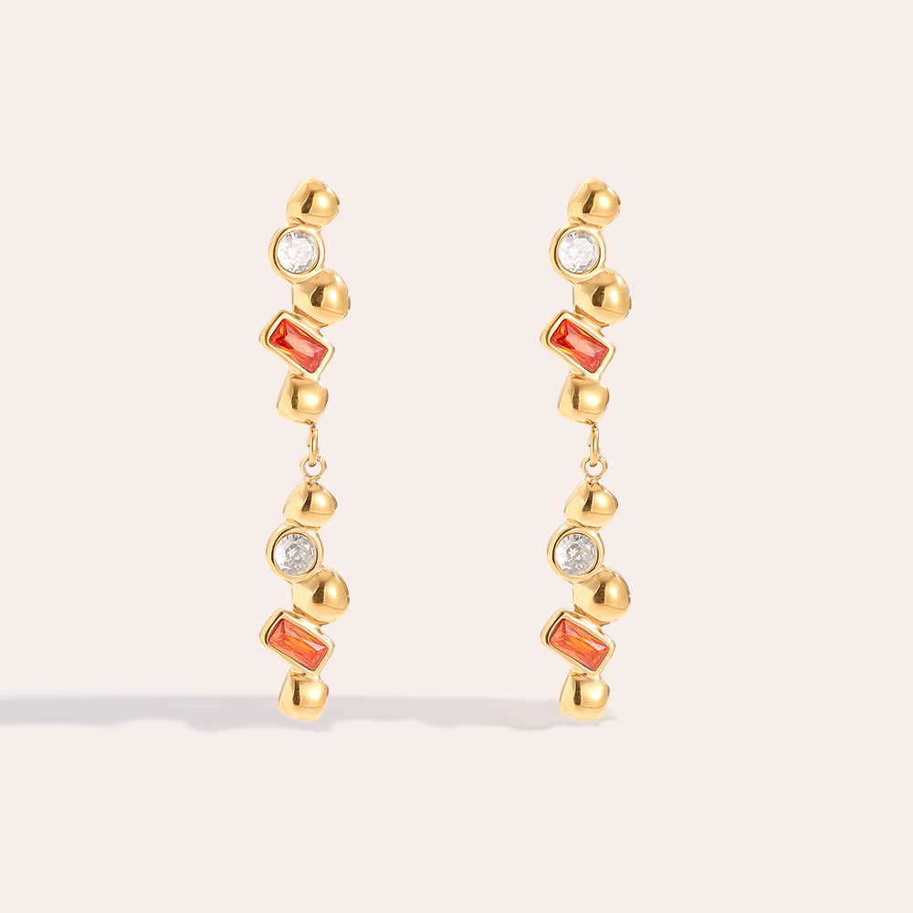 0.6*3.6cm Nice Diamond Long Edelstahl Ohrringe 