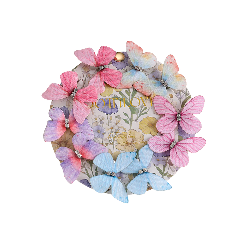 3cm 10Stk. buntes Schmetterling Haarklammer Set 
