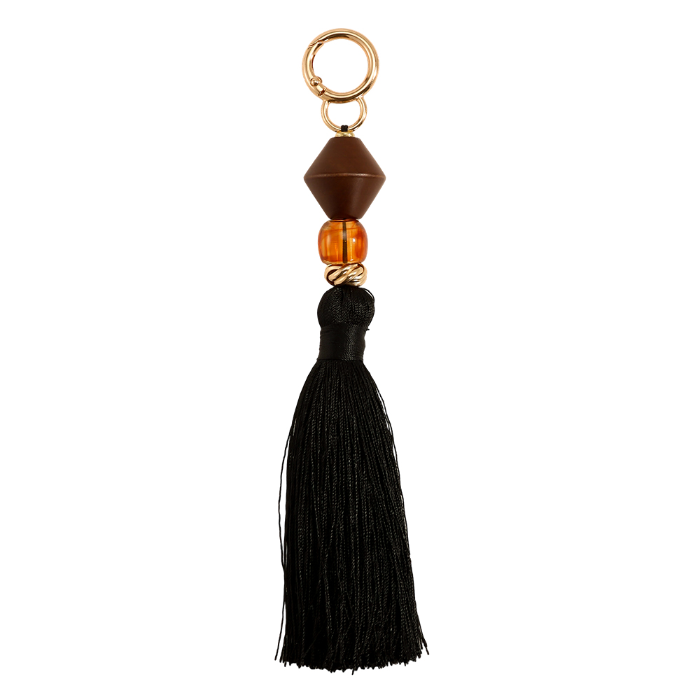 18cm Schwarz Quaste Taschenanhänger/Schlüsselanhänger