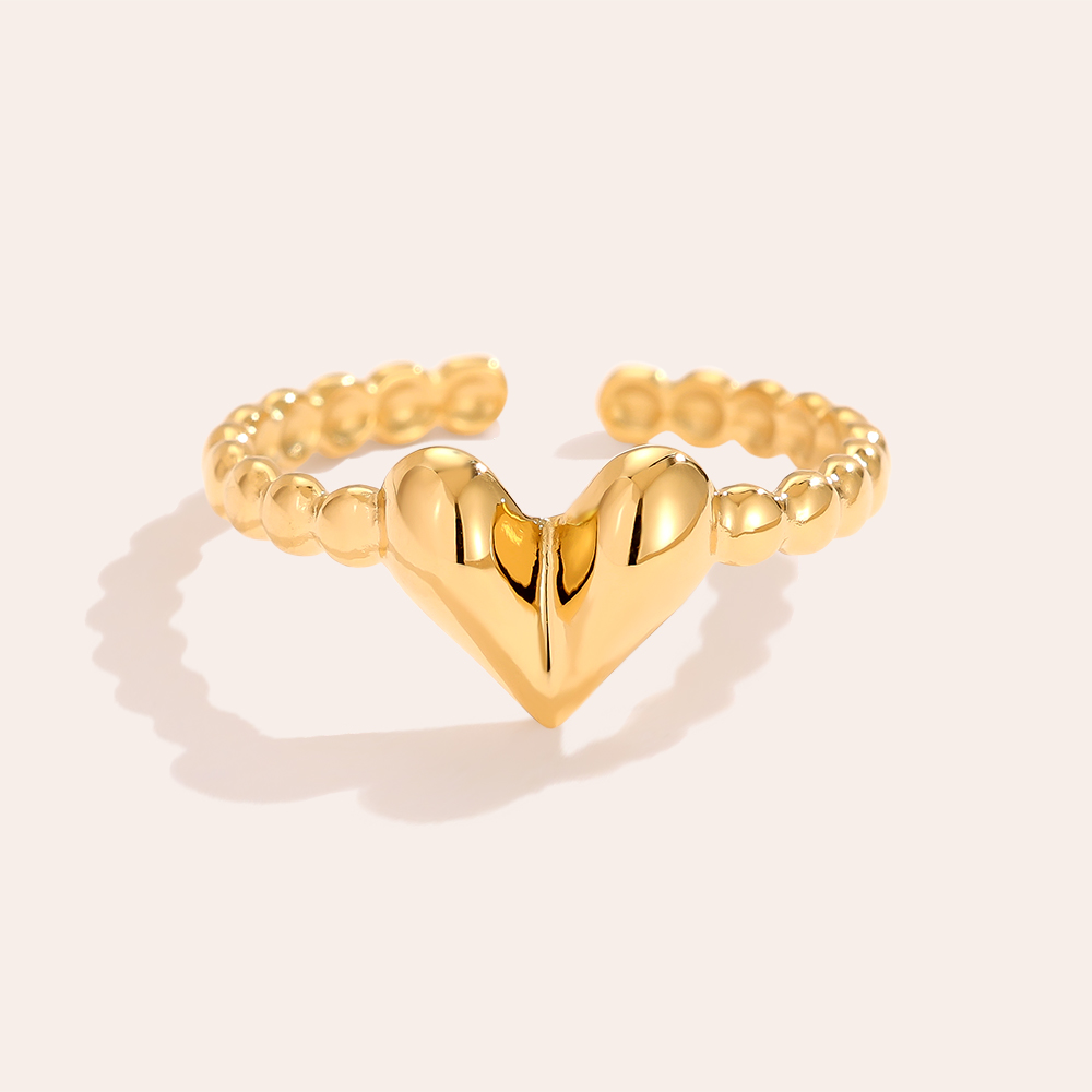 Fine Heart Edelstahl Ring          