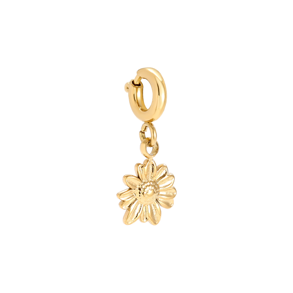 10.5mm Spring Clasp Daisy Edelstahl Pendant        