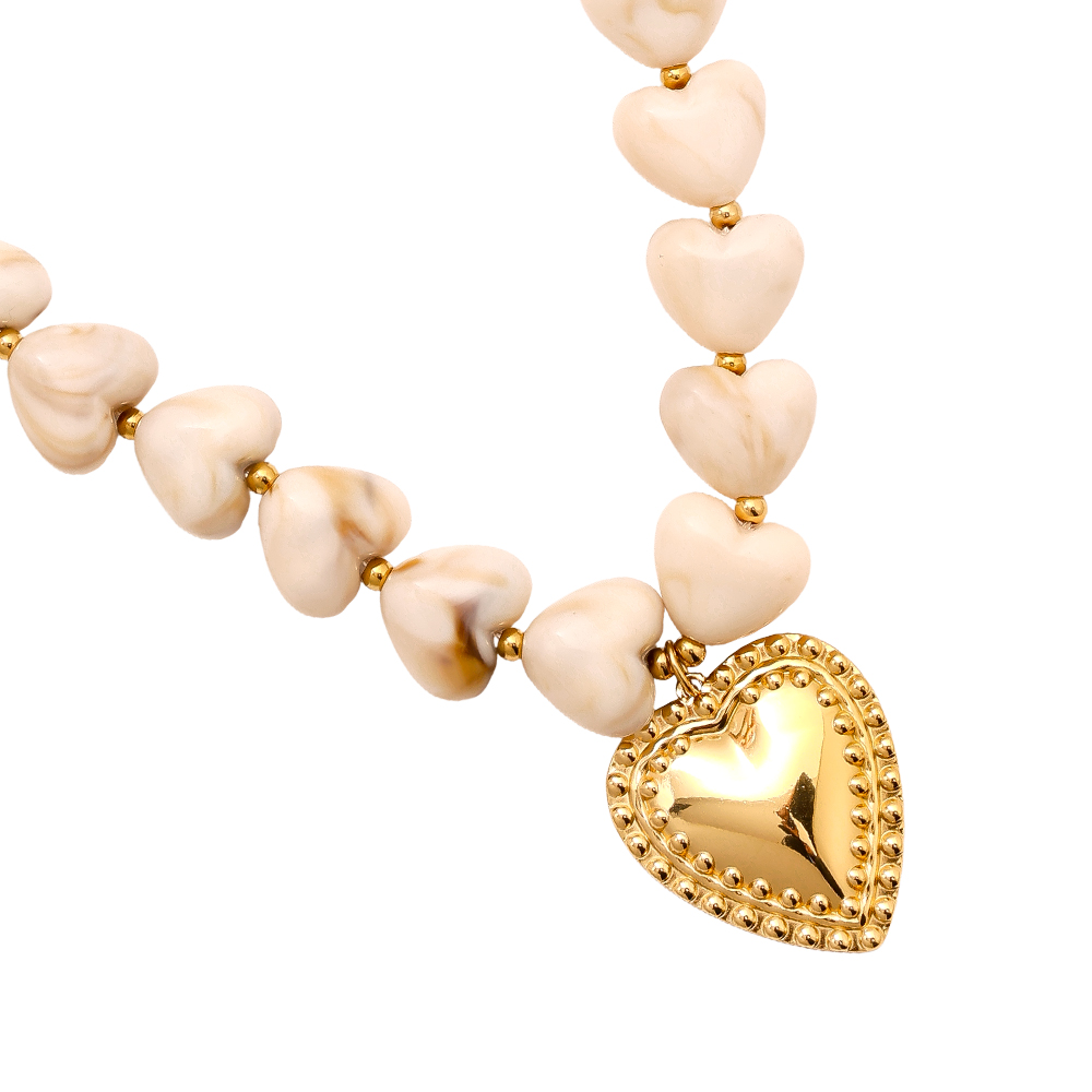 45cm Acrylic Heart Chian Edelstahl Halsketten 