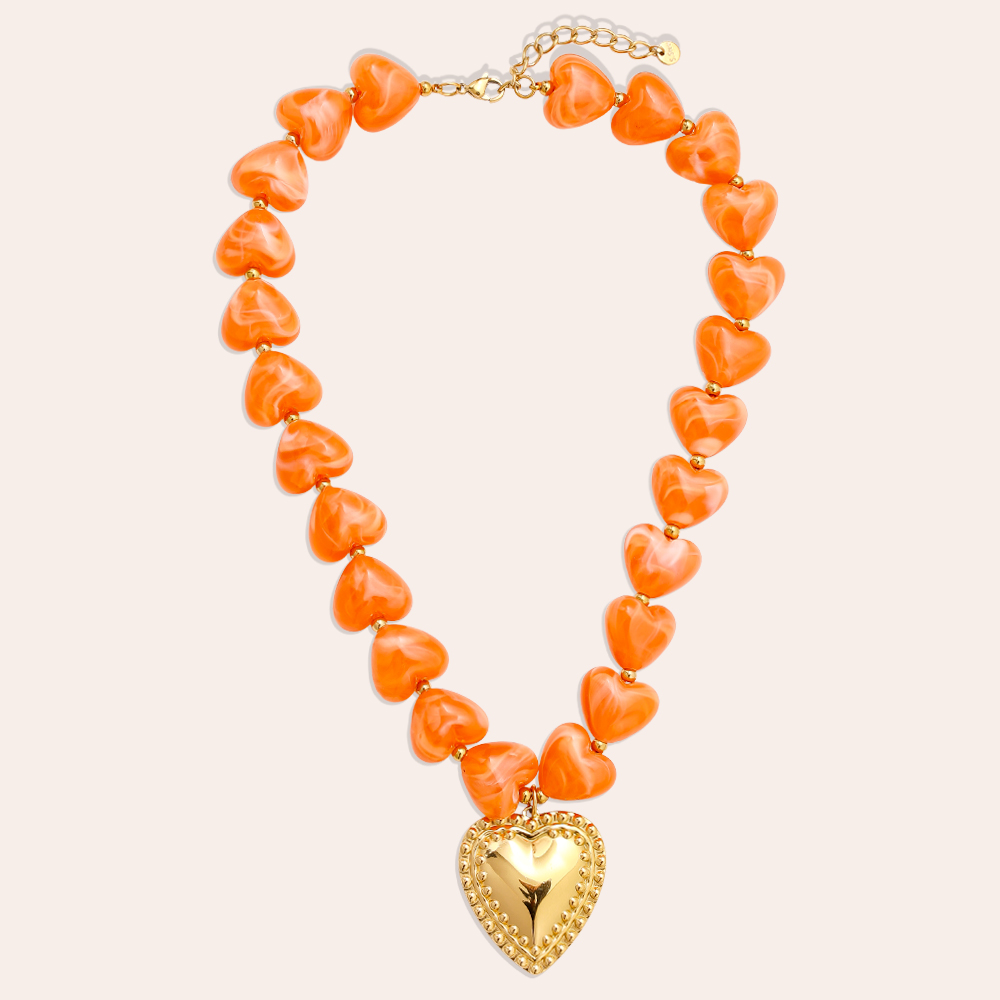 45cm Acrylic Heart Chian Edelstahl Halsketten 