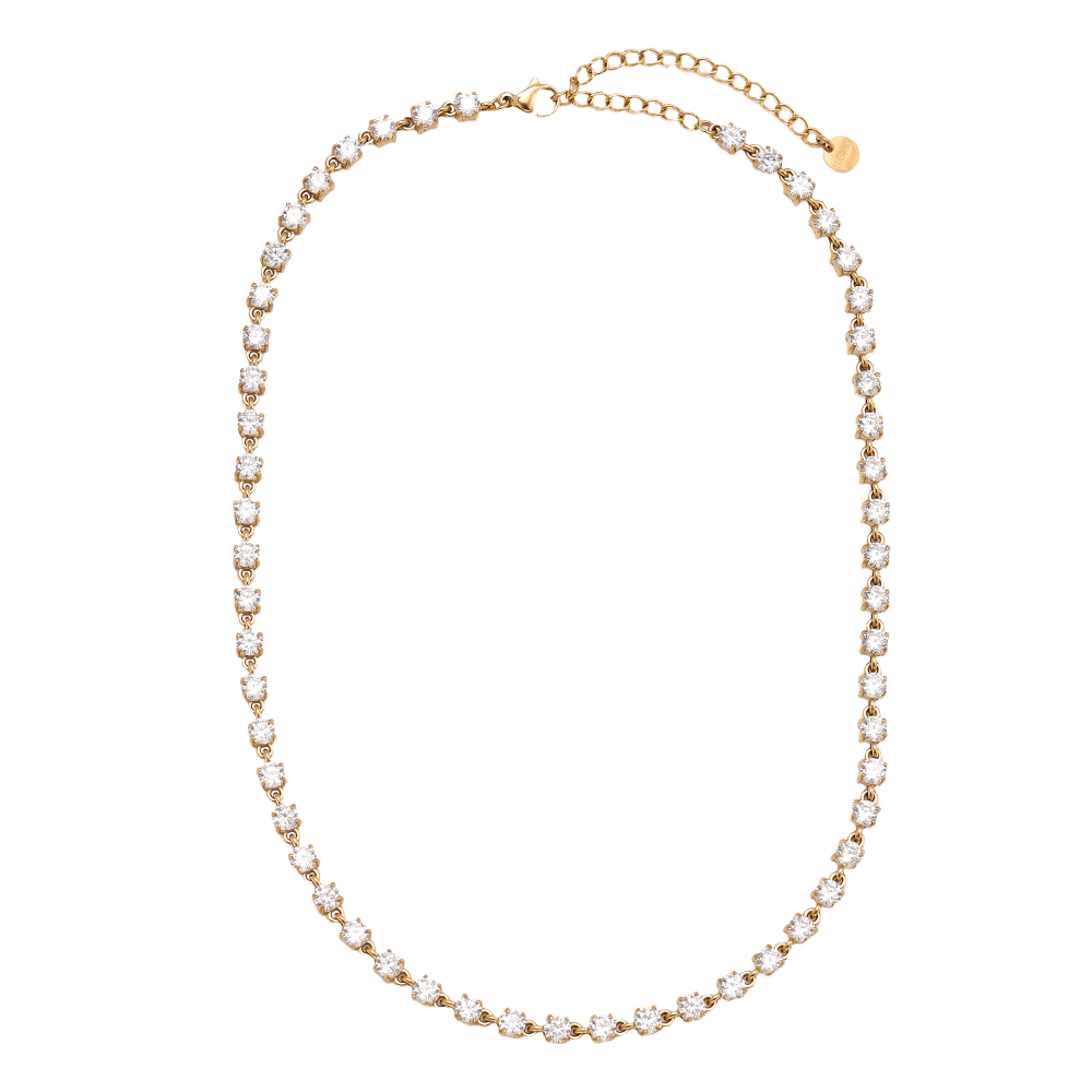 37cm Nice Diamond Chain Edelstahl Halskette   