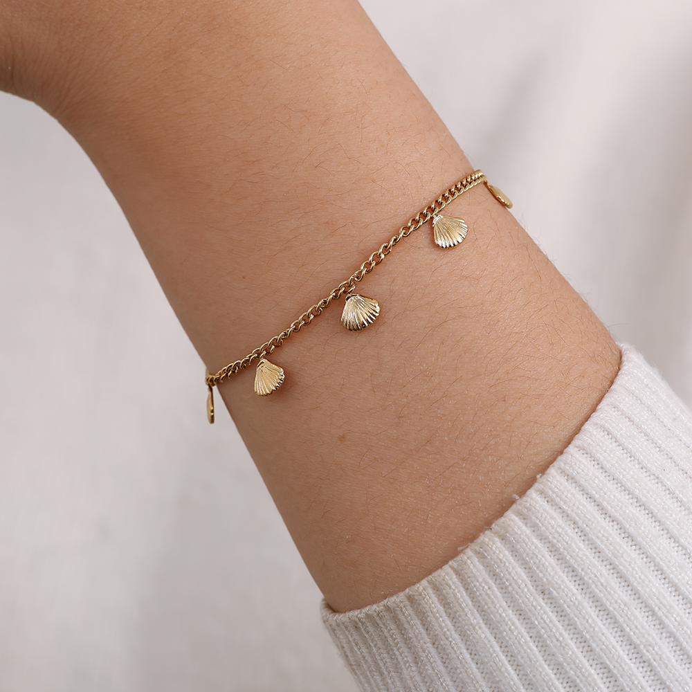15cm Tiny Shells Edelstahl Armband
