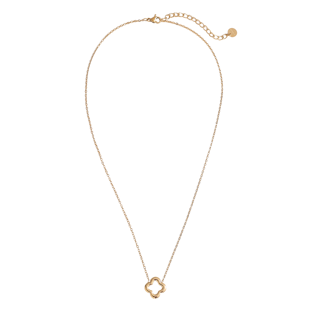 40cm Glückskleeblatt Edelstahl Halskette     