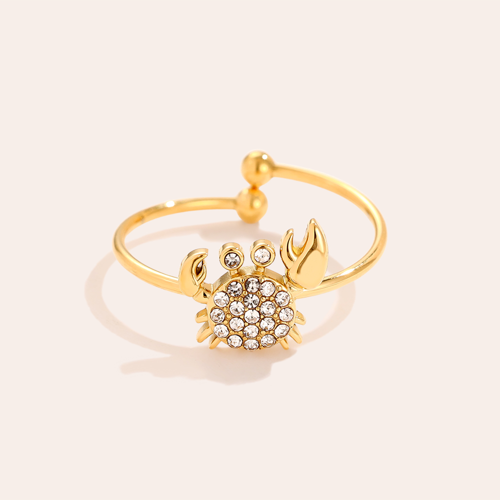 Diamond Crab Edelstahl Ring          