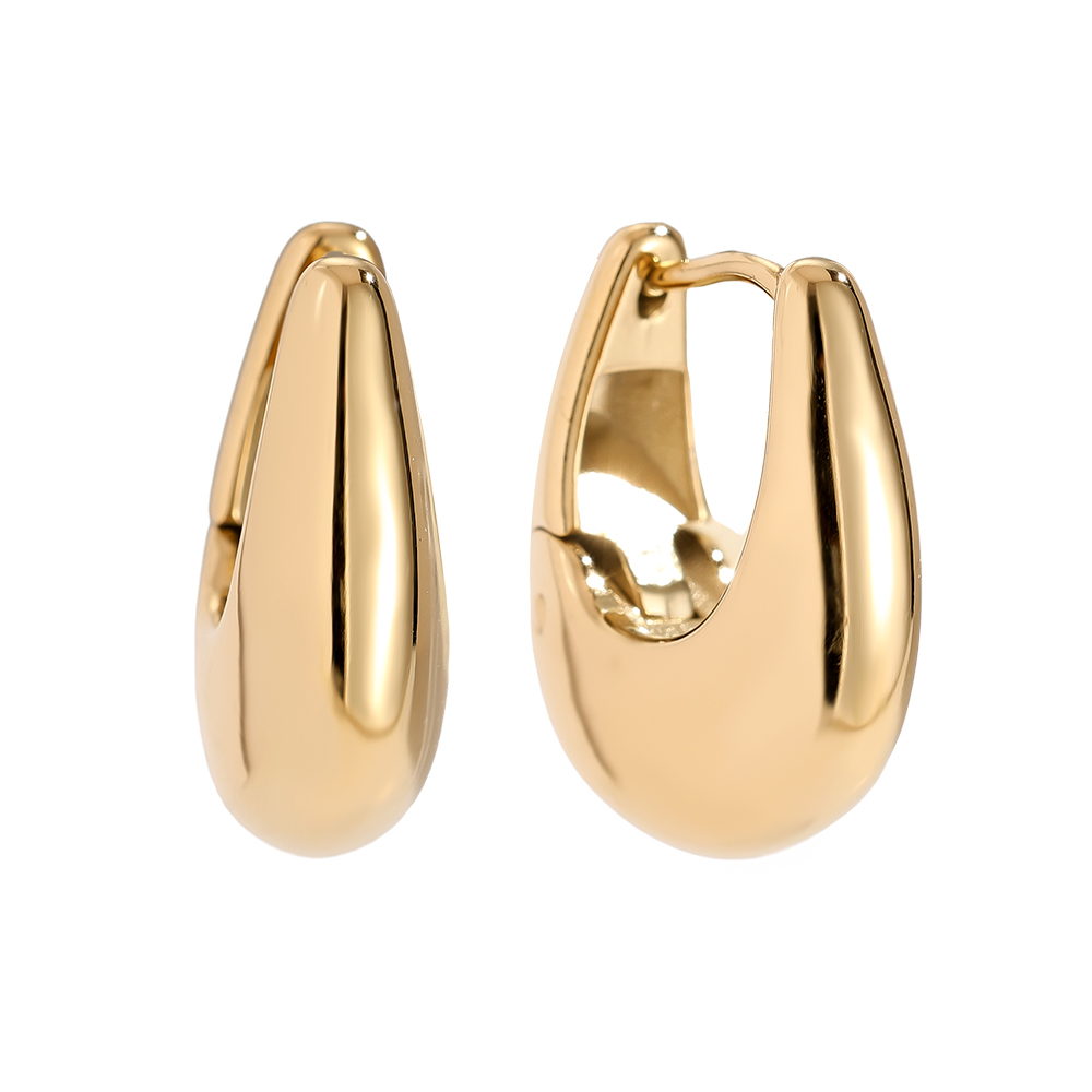 15mm Drop Hoop Edelstahl Ohrringe       