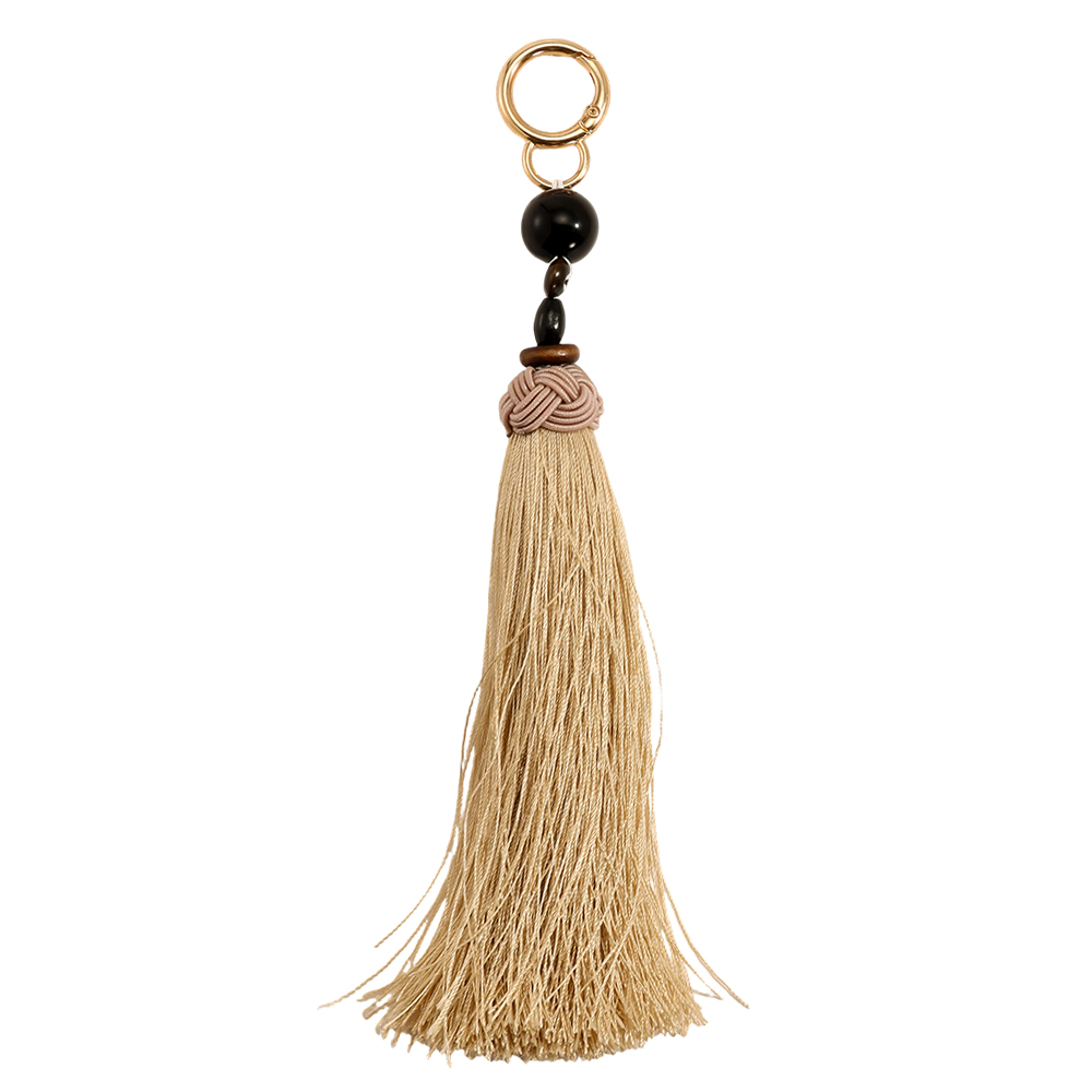 20cm Beige Quaste Taschenanhänger Schlüsselanhänger