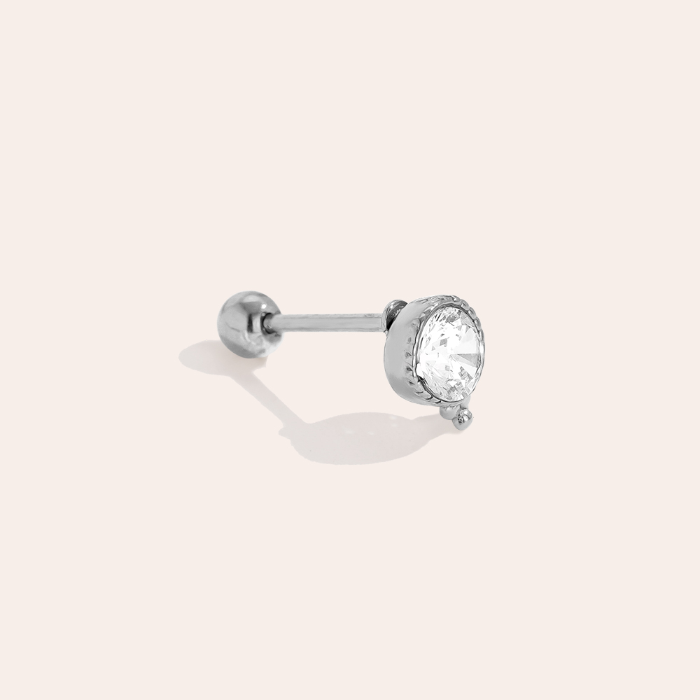 4.7mm Diamond And Dots Edelstahl Piercing        