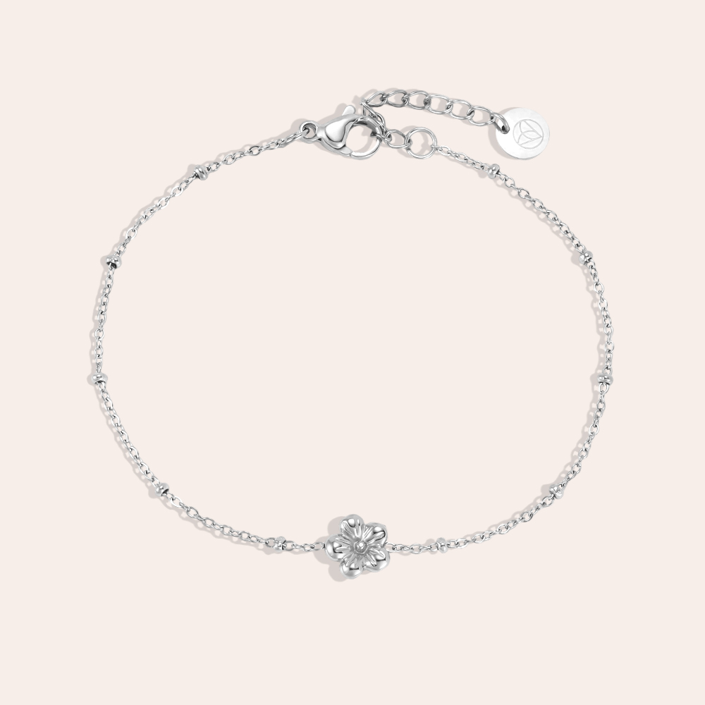 17cm Mini Blüten Edelstahl Armband 