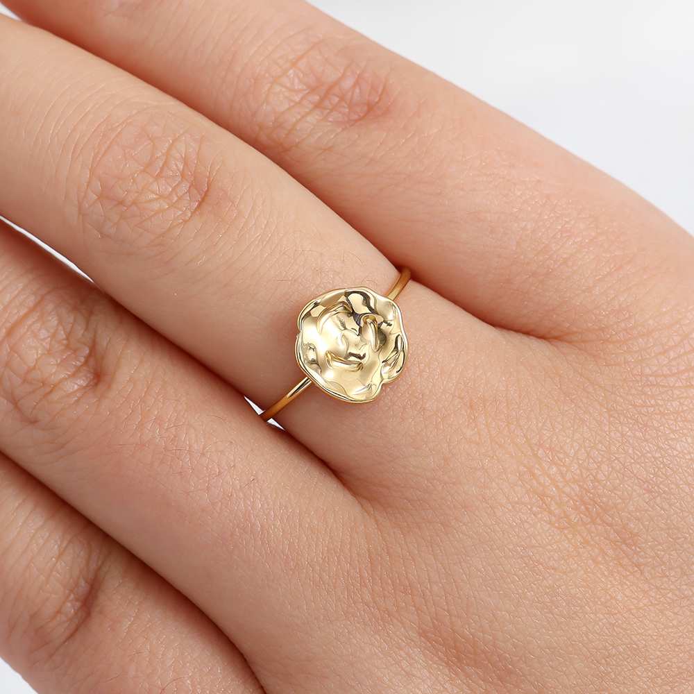 Uneven Print Edelstahl Ring    