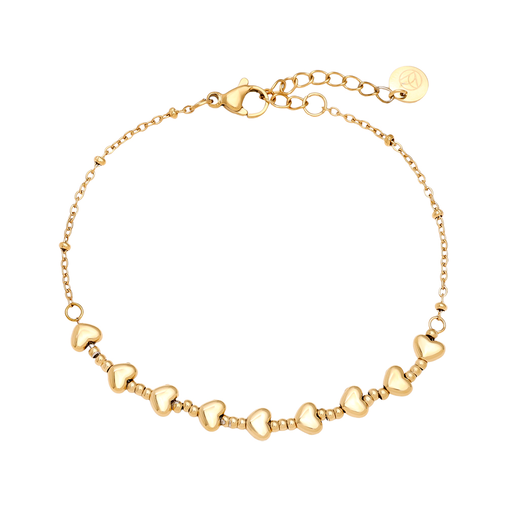 Edelstahl Armkette 17cm Heart Chain