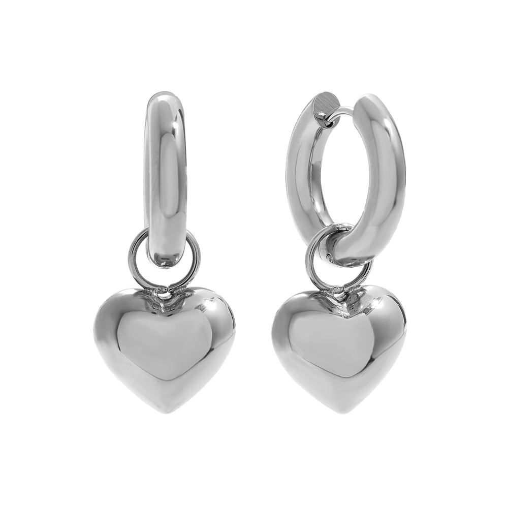 33.7mm Bright Heart Edelstahl Ohrringe   